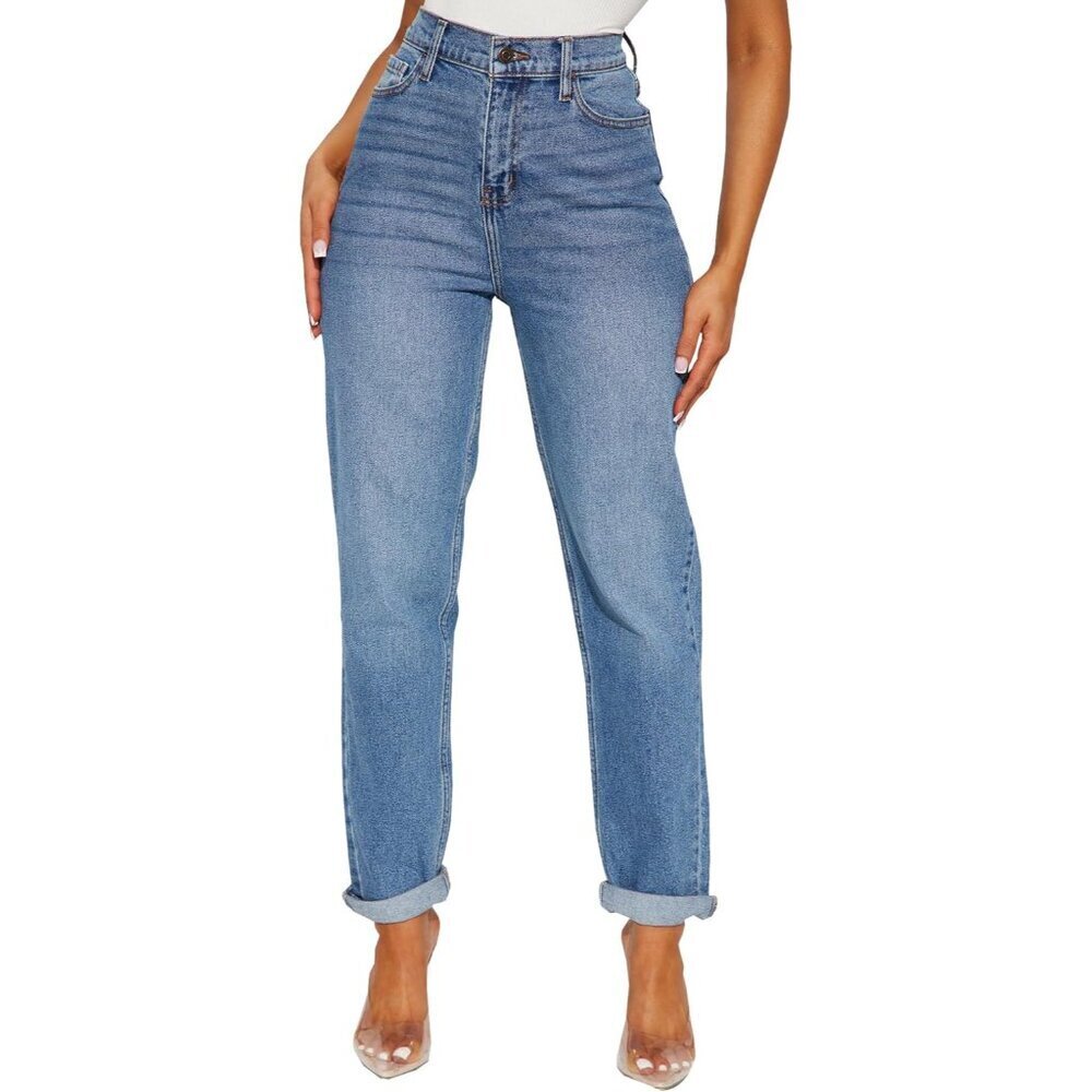 Women's Stretch Denim Boyfriend Jeans Ripped Distressed High Waist Casual
